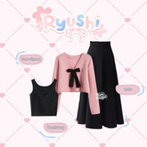 Oneset Cardigan Pita Setelan Murah Remaja Dewasa - KK216